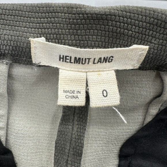 Helmut Lang Patina Lamb‎ Leather Leggings Size 0 Green Textured Moto Glam Preppy - Picture 9 of 11
